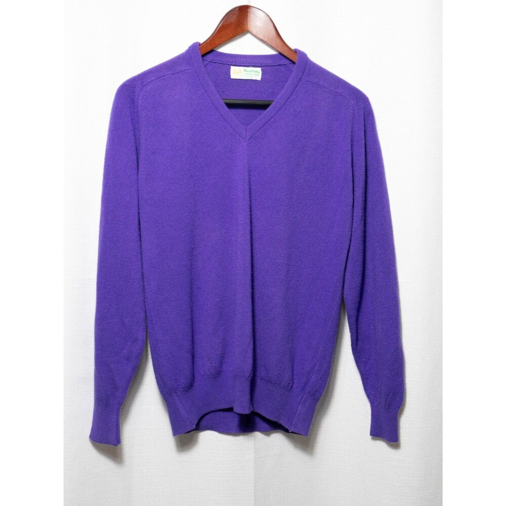 Vintage Tourney Sportswear Purple V Neck Sweater Mens Medium USA 90s Retro